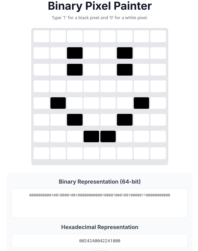 Binary pixel painter app