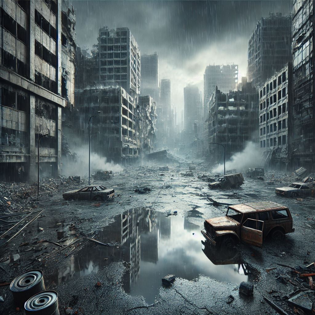 dystopian cityscape example 3 using copilot