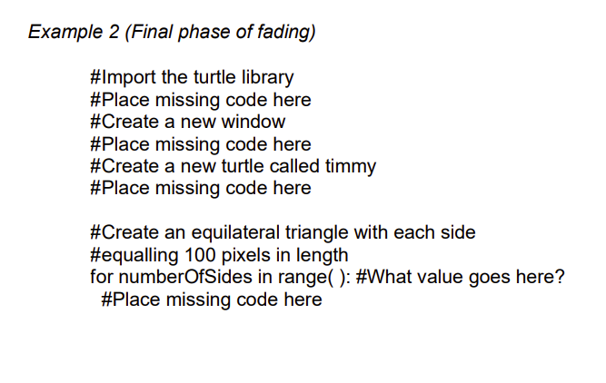 Faded example in Python (final phase)