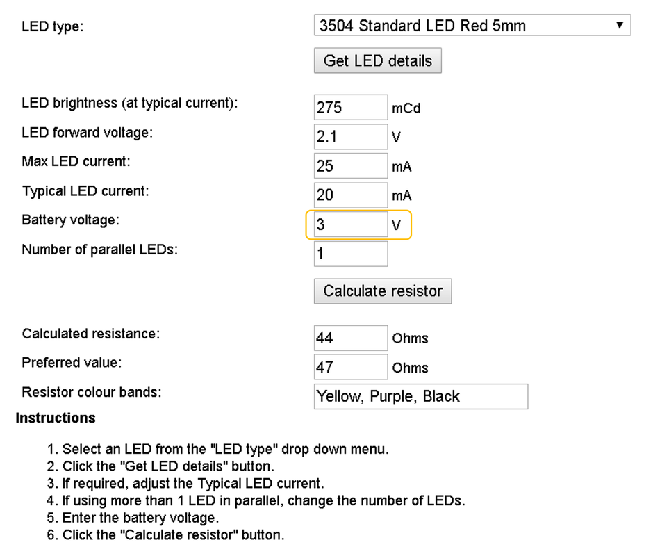 Resistor calculator